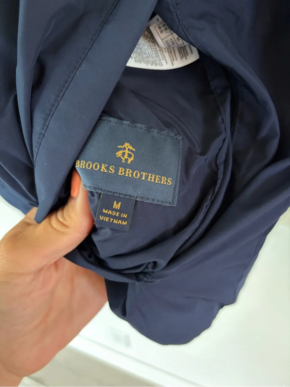 Brooks Brothers Reversible Quilted Orange & Navy Blue Insulated Puffer Jacket